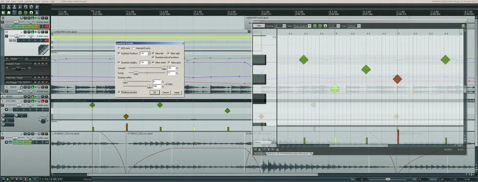 Official REAPER arrange view with tracks and editing windows